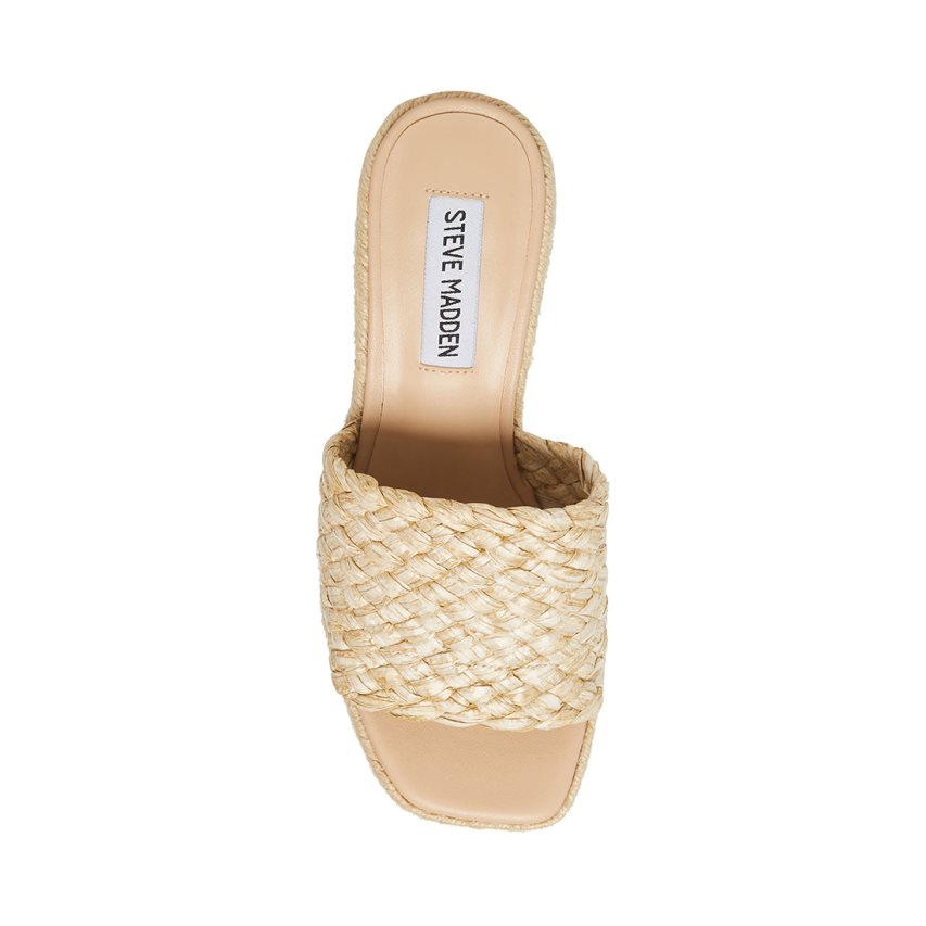 Sandalias de Plataforma Steve Madden Atlantic Raffia Mujer Beige | ES OU2340